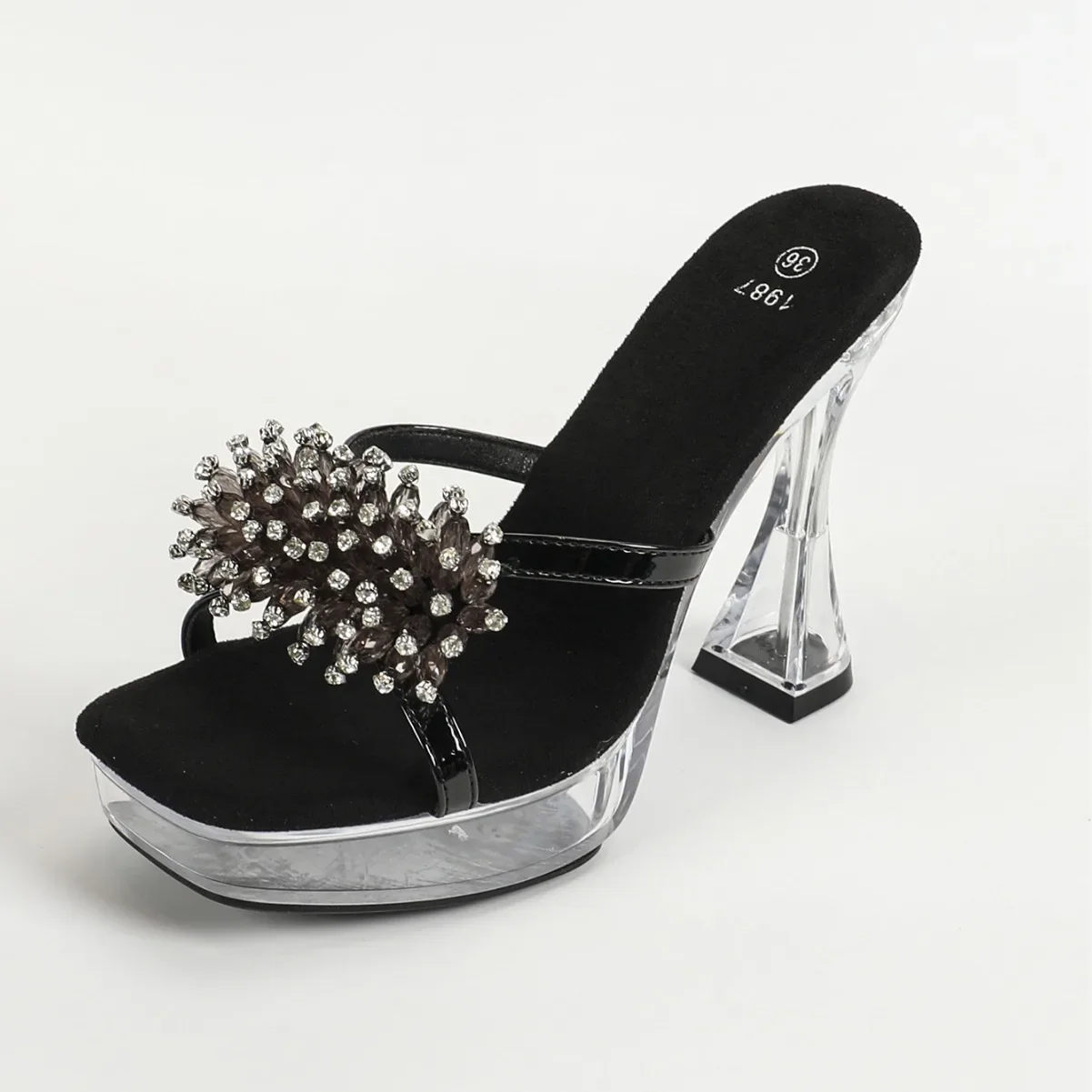 Роскошные туфли-лодочки со стразами коллекция 2023 года летние женские тапочки