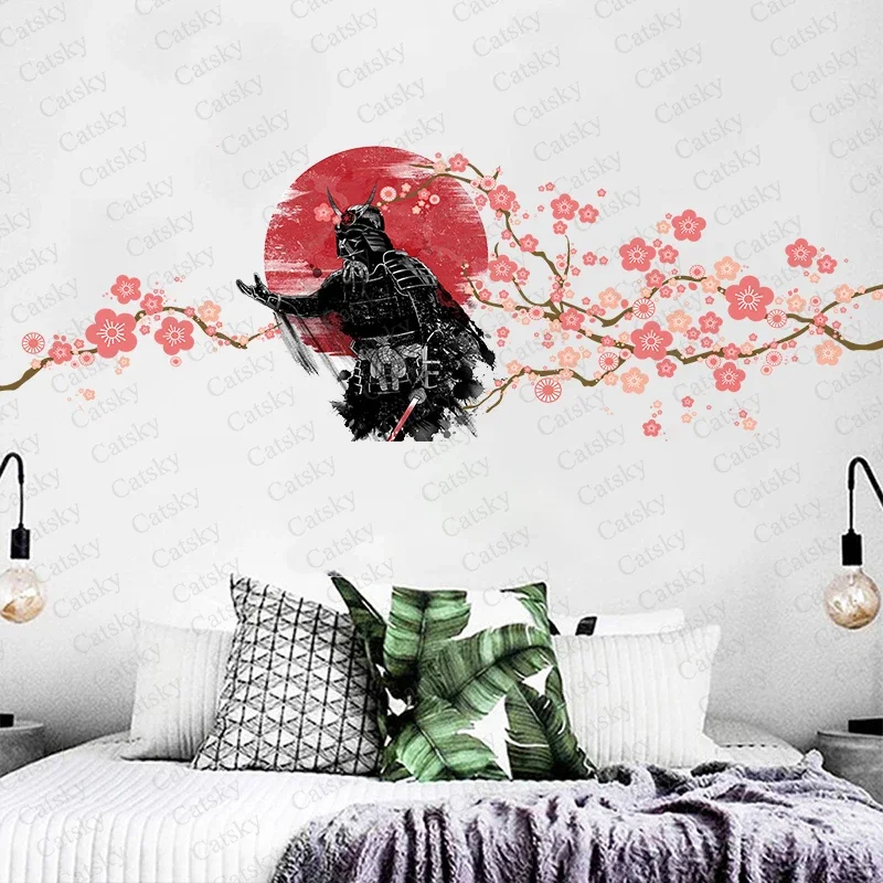 Наклейки на стену самурая Слива гейши для детской комнаты художественная
