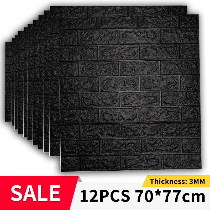 Самоклеящиеся водонепроницаемые обои с имитацией кирпича для телевизора 12 шт. -