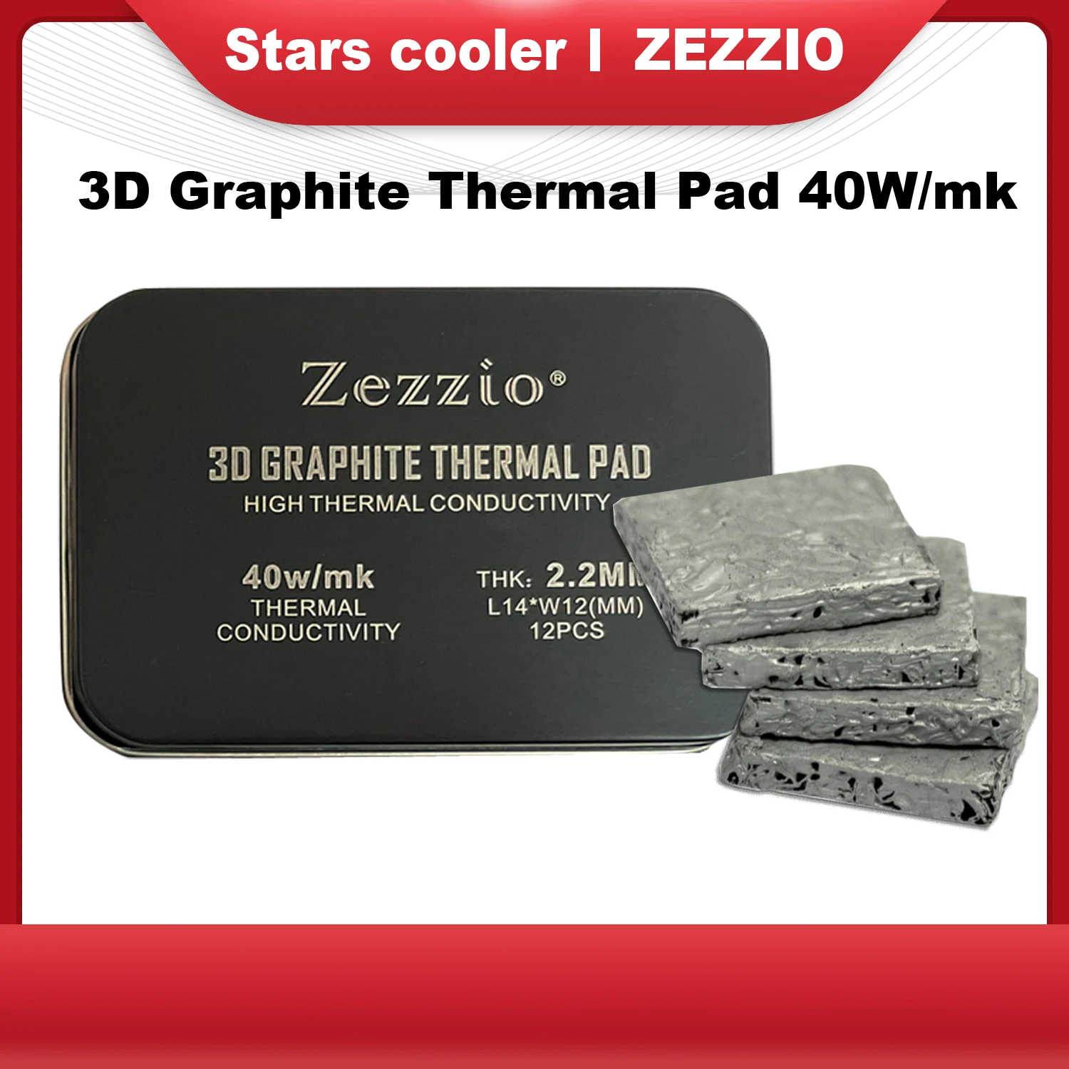 

Zezzio 3D Graphite Thermal Pad 40W/mk IC Graphene Cooling for GDDR6X VRAM 3090/3080 Memory Thermal Grease Pad