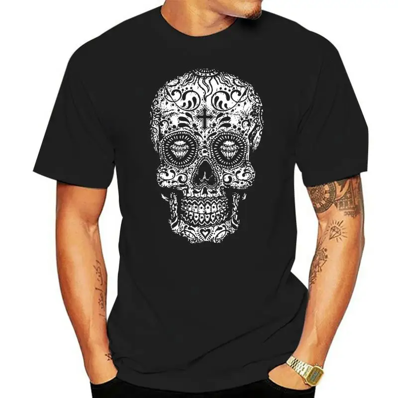 

Sugar Skull B&W Women's T-Shirt Day of the Dead Los Muertos Halloween Tees