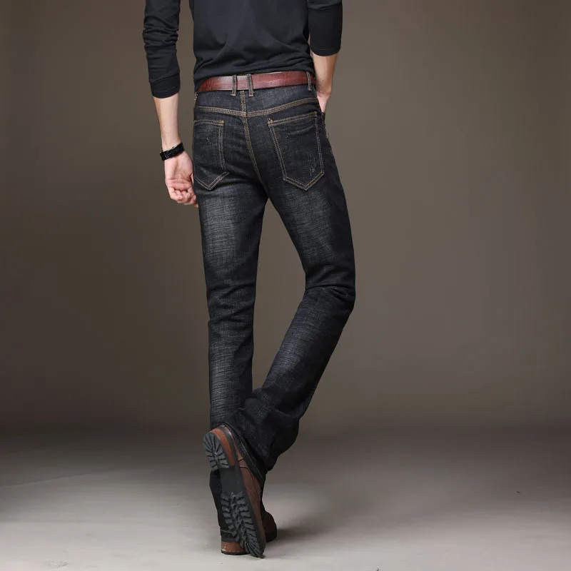 Mens Patch Boot Cut Jeans Trousers for Men Regular Flared Jeans Classic Designer Ripped Denim Pants Slim Fit Long Jean Hombre