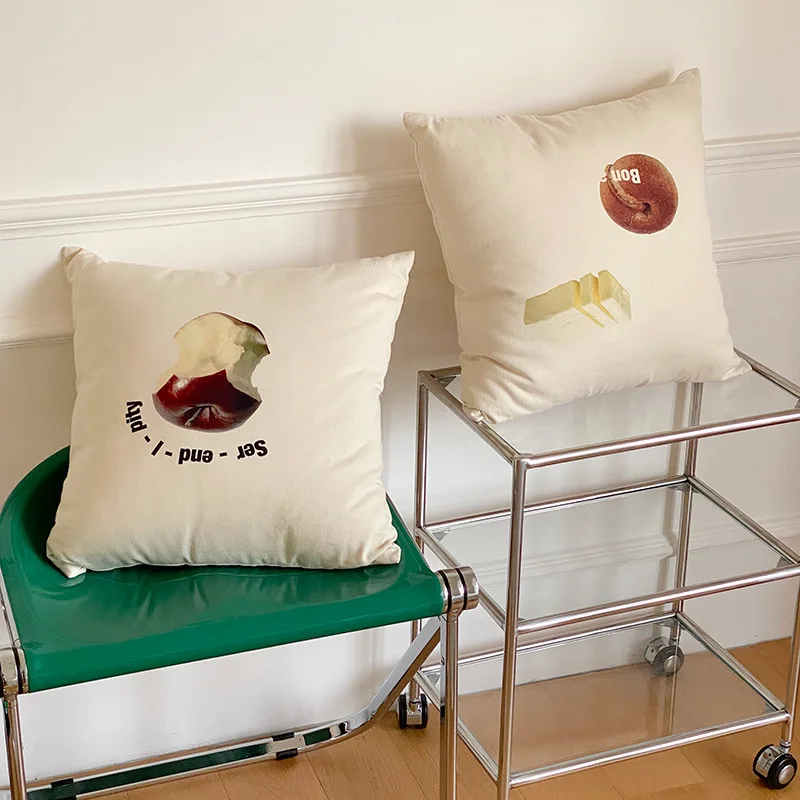 

Cuteinto Ins 45x45 White Dessert Apple Pillow Cover Garden Soft Anime Printing Cushions Room Decorative Pillowcase For Sofa Car