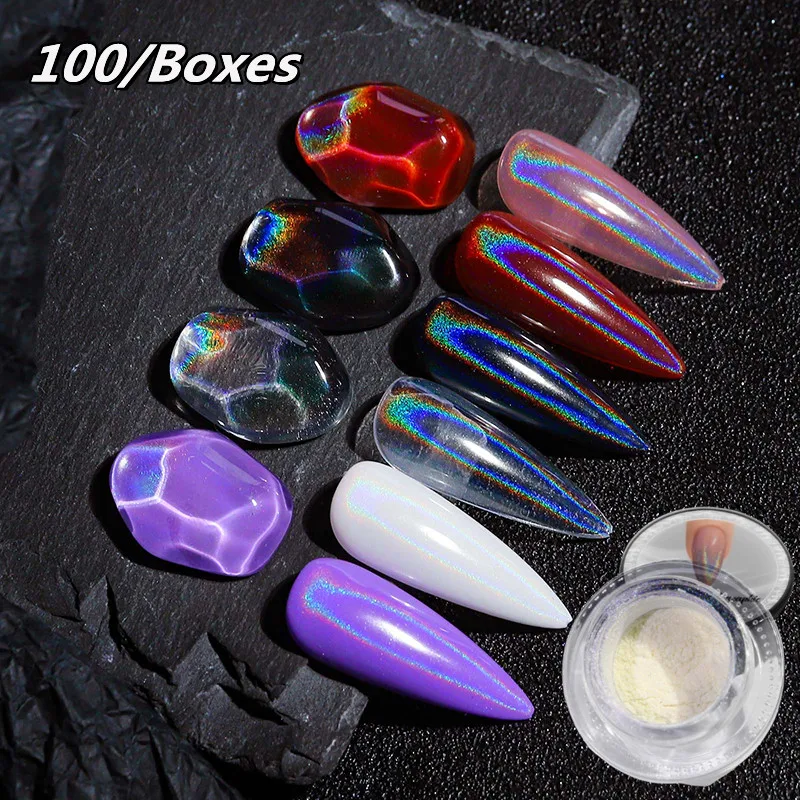 

Holographic Nail Powders - Transparent Multifunctional Nail Powder, Hologram Iridescent Nail Pigment, Top Grade Rainbow Glitter