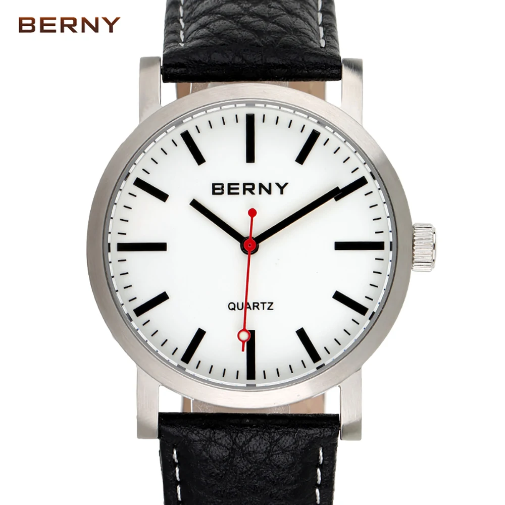 

Часы мужские Кварцевые водонепроницаемые с кожаным ремешком и логотипом