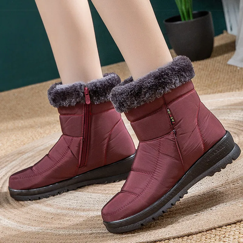 

Women Boots Winter Boots Warm Fur Botas Mujer Waterproof Ankle Female Boots Snow Short Boot Rubber Botines Winter Shoes