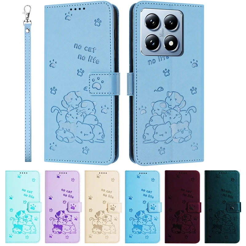 Чехол-кошелек для телефона Xiaomi Redmi 13 13C Note Pro Plus 13T T 13TPro 4G 5G Чехлы каваи Кожаный