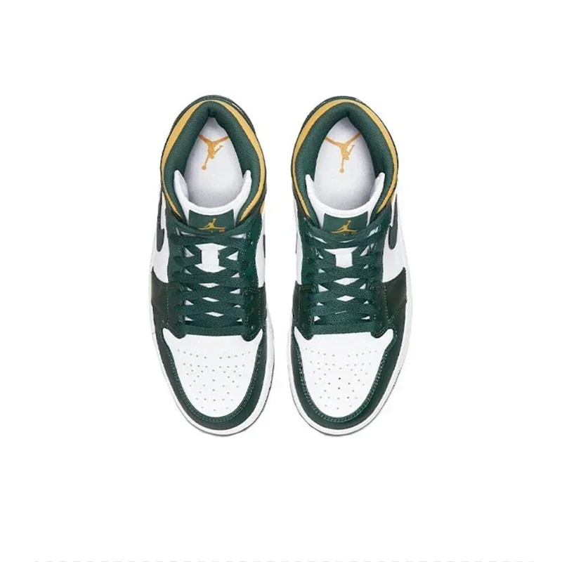 Оригинальные баскетбольные кроссовки Air Jordan 1 Mid Seattle Supersonics с высоким берцем в