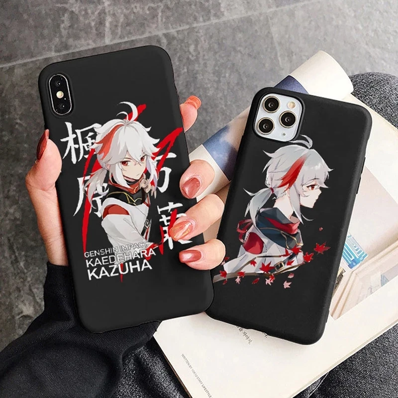 Фото Ударопрочный чехол Genshin для Iphone 11, 12, 13 Pro, XS, XR MAX, 8, 7 Plus, SE, кедехара, казуха, хутао, Чжунли, Сяо, гунцзы, мягкий чехол №2