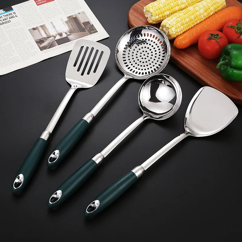 

Stainless Steel Spatula Soup Spoon Shovel Colander Food Grade Household Kitchen Utensil Thickened Anti-scalding Frying Tableware