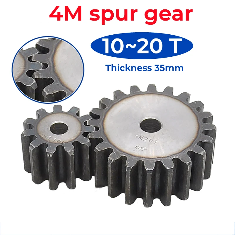 

1PCS 4 Die Spur Gear 45# Steel 10-20 Teeth Thickness 35mm Industrial Transmission Motor Metal Gears 4 Mode Spur Gears