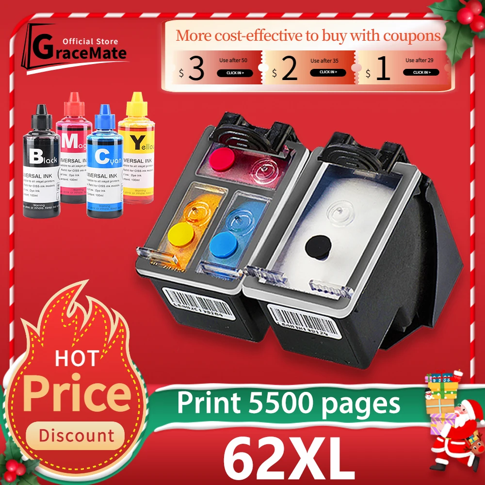 

Запасной картридж для принтера HP 62 XL hp 62, HP 62