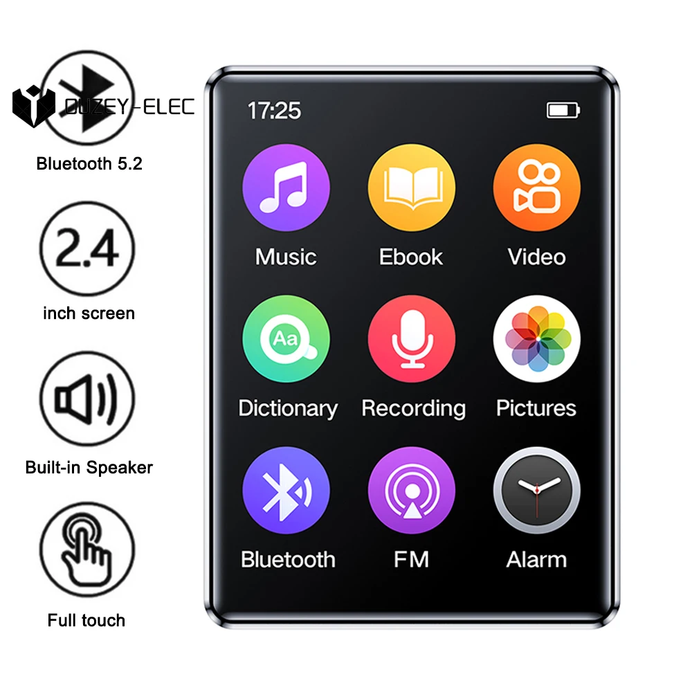

Full-Screen 2.4 Inch MP3 Player BT 5.0 Mini Ultra-thin Bluetooth Portable Touch Screen High Fidelity Lossless Sound FM Radio