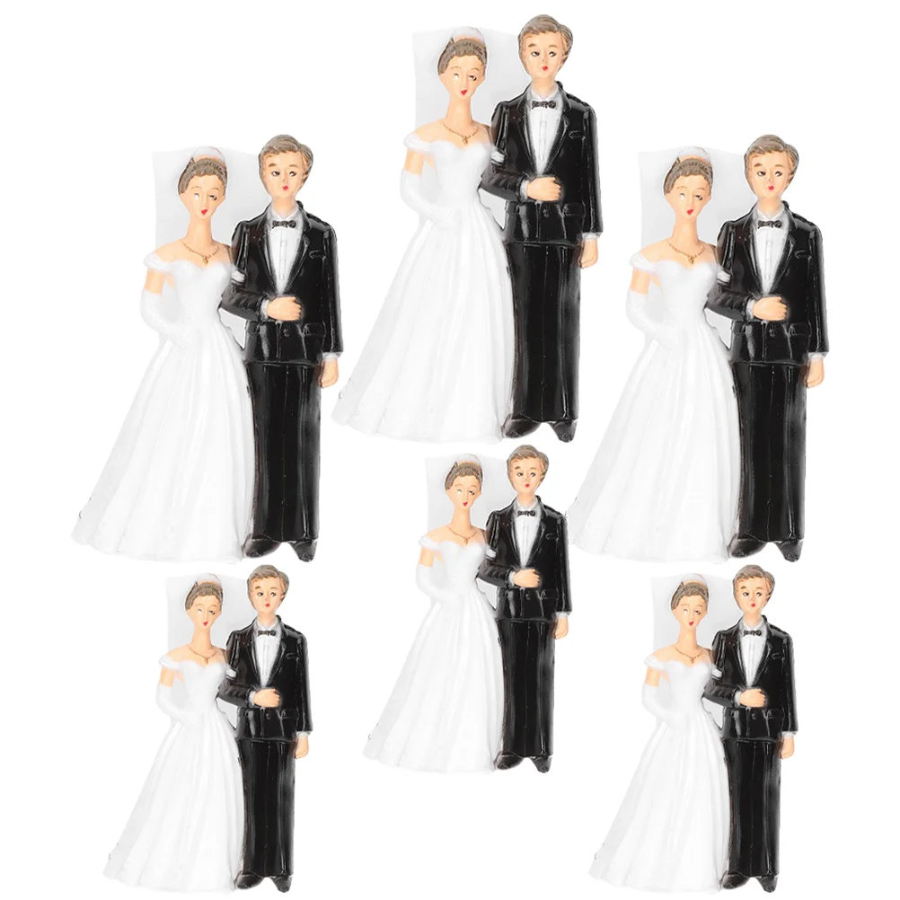 

Bride Groom Mini Figurine Wedding Cake Toppers Resin Couple Statue Wedding Props Valentines Day Wedding Engagement