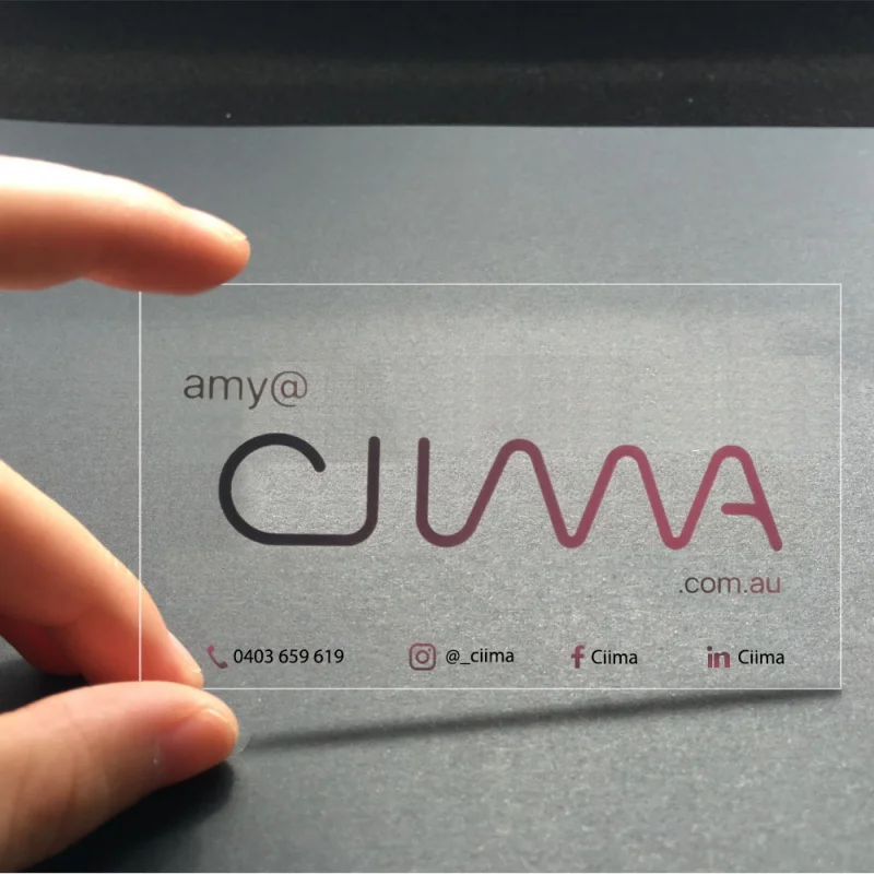 

custom design Volume supply superior quality printing plastic transparent led business card