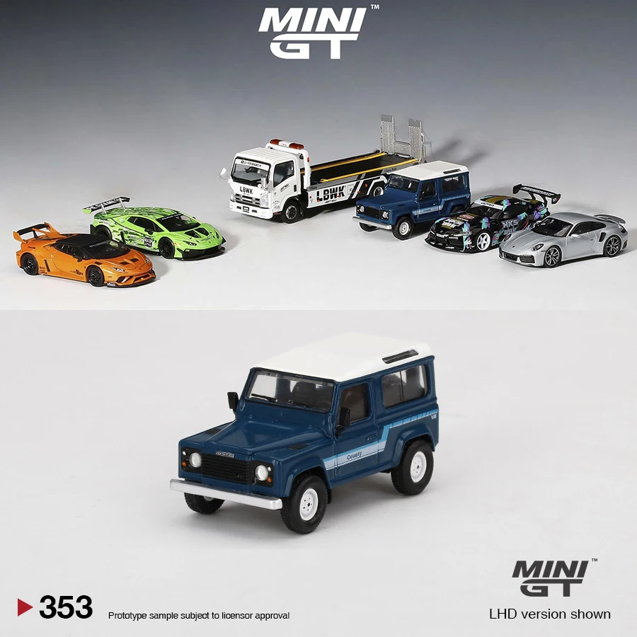 

MIN IGT 1:64 Model Car Land Rover Defender 90 County Wagon Stratos - Blue LHD