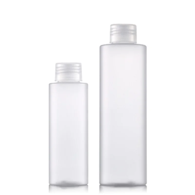 

Plastic Bottle Empty Frosted PET 100ML 200ML Clear Screw Lid With Inner Plug 25Pcs Cosmetic Portable Container Toner Bottles