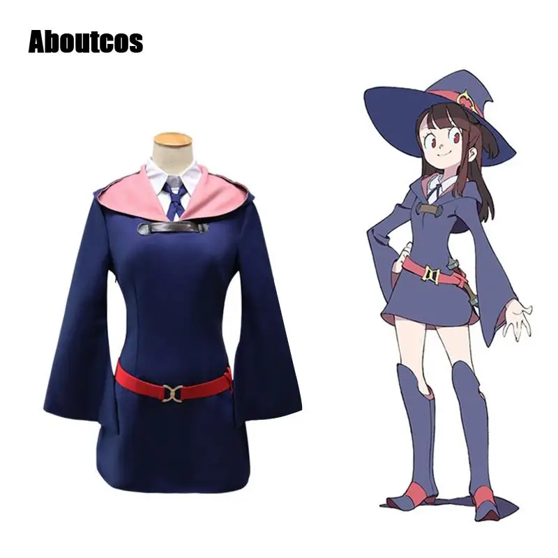 Aboutcos Anime Little Witch Academia Academy Diana Cavendish Cosplay Costumes Dress Uniform Hat Cosplay For Women Halloween