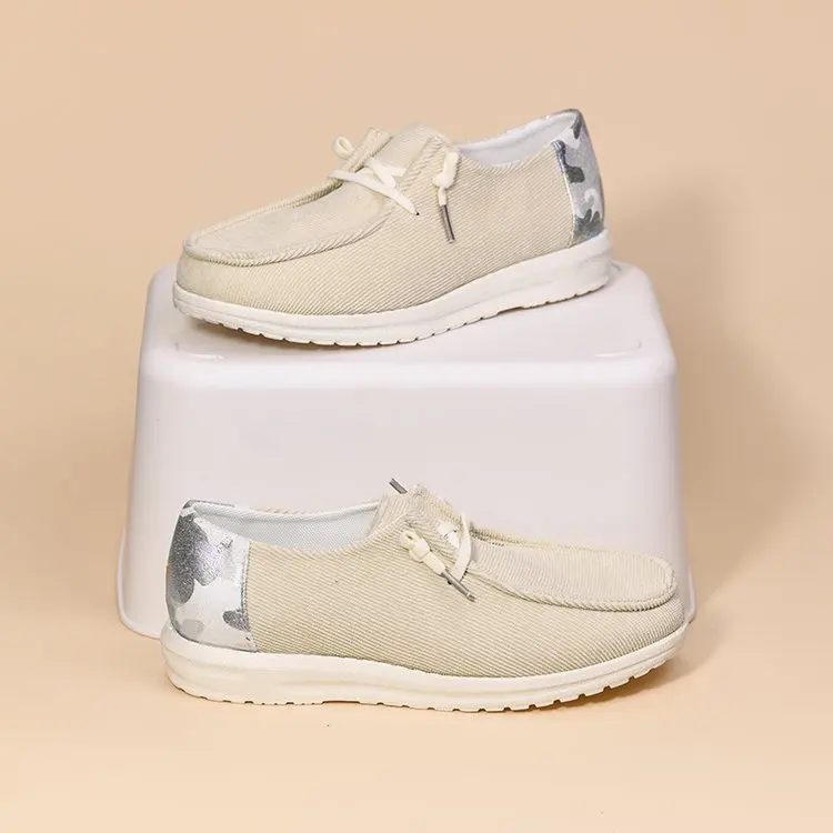 Women's Casual Canvas Sport Shoes 2023 Summer New Fashion Lace Up Leopard Print Sneakers Ladies Sexy Flat Shoes Zapatos De Mujer