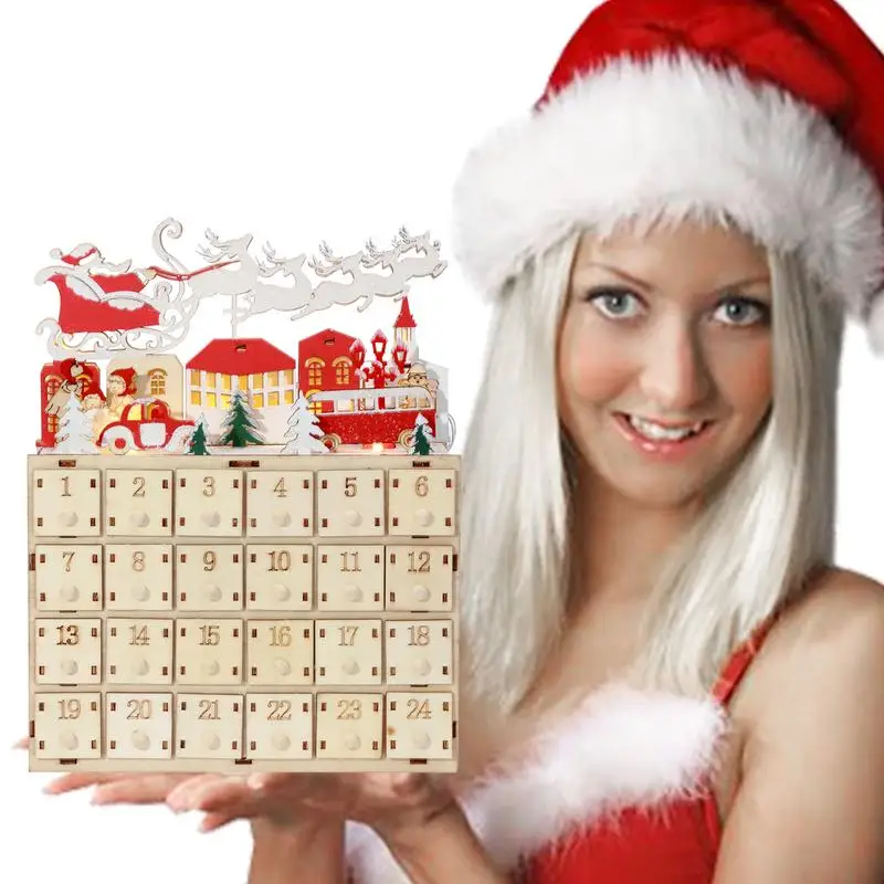 

Christmas Advent Calendar Countdown To Christmas Party Favors Holiday Decoration 24 Empty Drawers Christmas Count Down Calendar