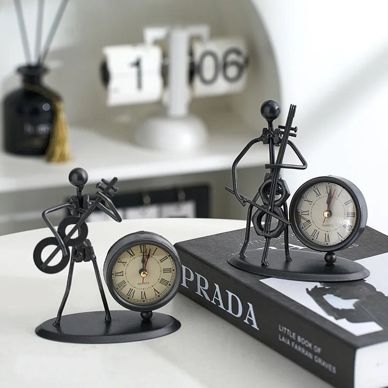 Iron Art Vintage Ornaments Nostalgia Clock Table Home Access