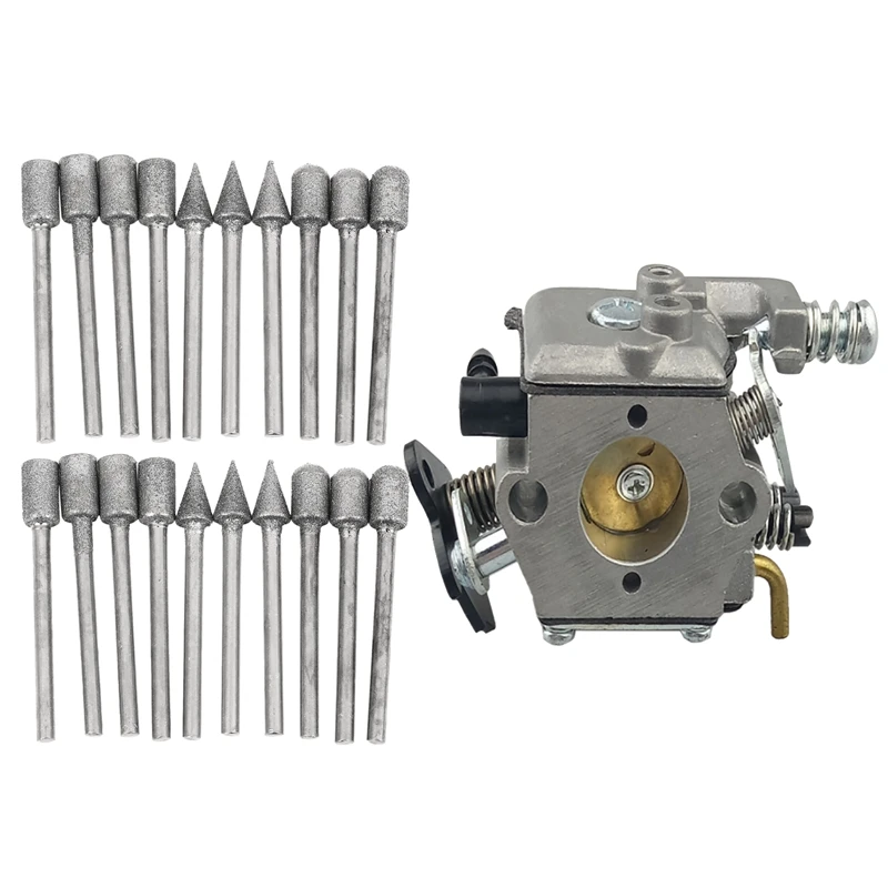 

20Pcs 3Mm Shank Diamond Grinding Burr Drill Bits Sets Kits & 1 Pcs Chainsaw Carburetor