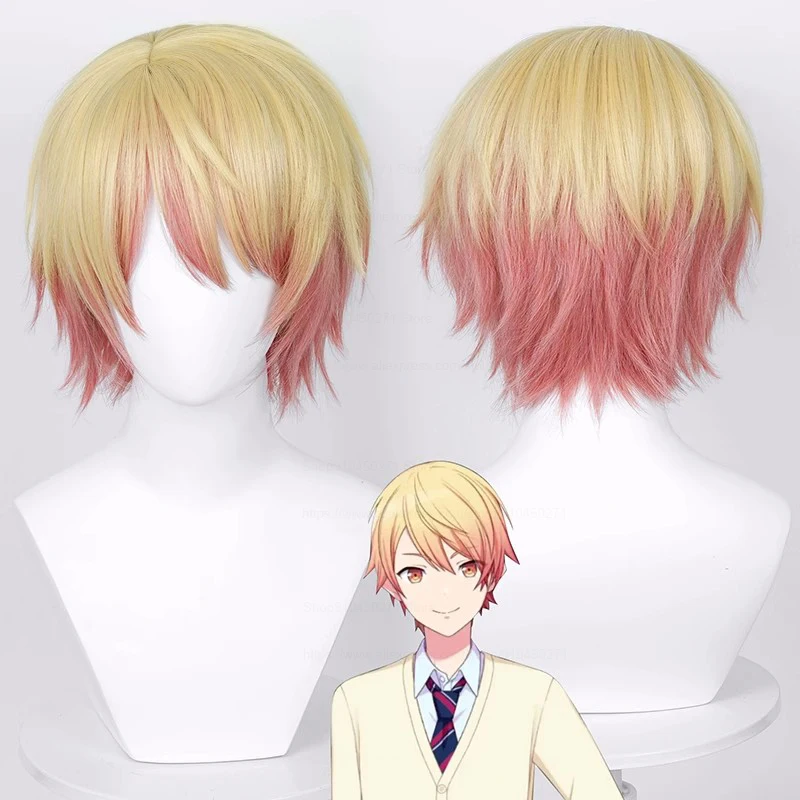 

Tenma Tsukasa Cosplay Wig Project SEKAI COLORFUL STAGE! High Quality 30cm Gradient Heat Resistant Anime Tks Tms Wigs + Wig Cap