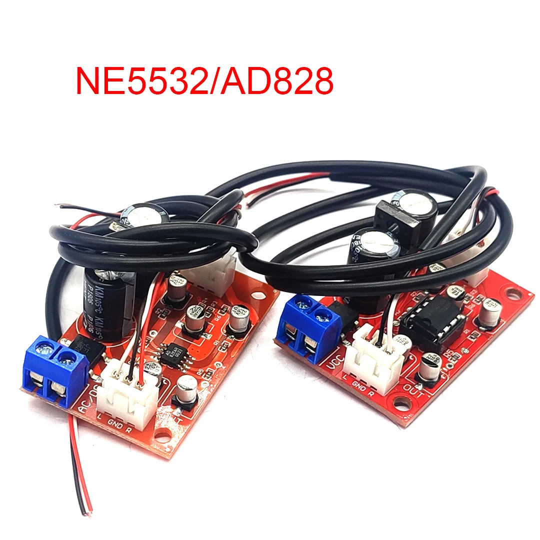 NE5532/AD828 аудио OP AMP Moving Coil микрофонные предусилители предусилитель магнитная головка фоноусилитель плата с кабелем