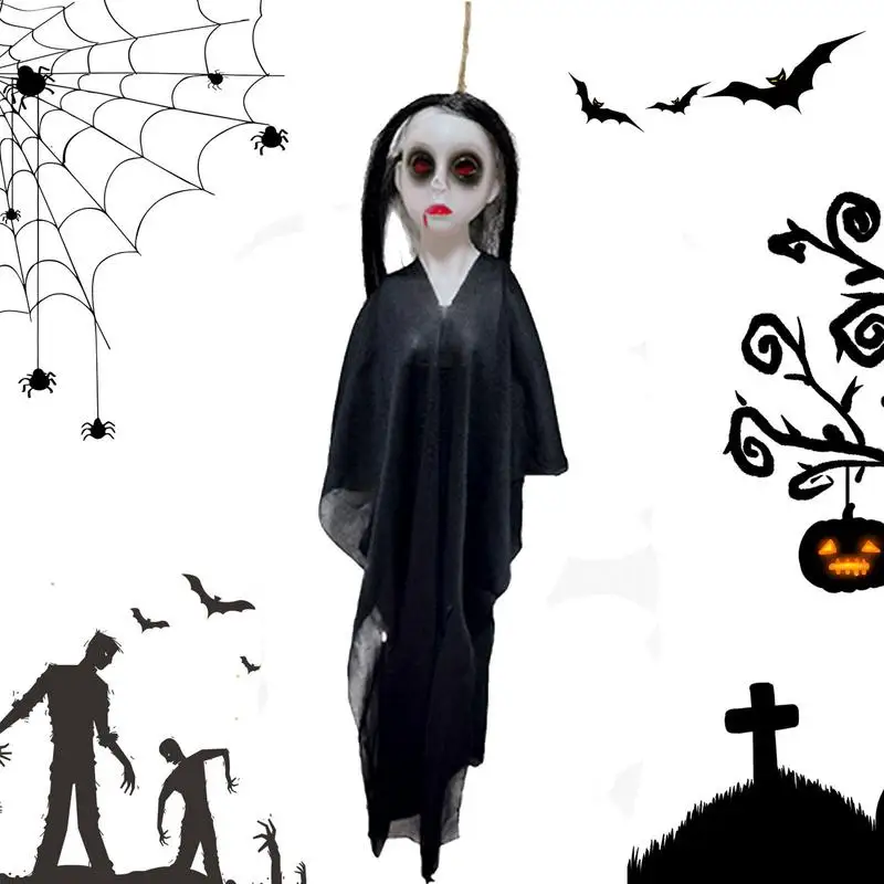 

Подвесной Призрак с красными глазами на Хэллоуин, жуткий череп, реквизит на Хэллоуин, украшение для дома с привидениями, реквизит в виде стр...