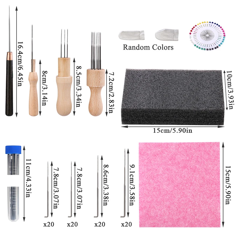 KRABALL Набор Для Валяния Игл С Деревянной Ручкой