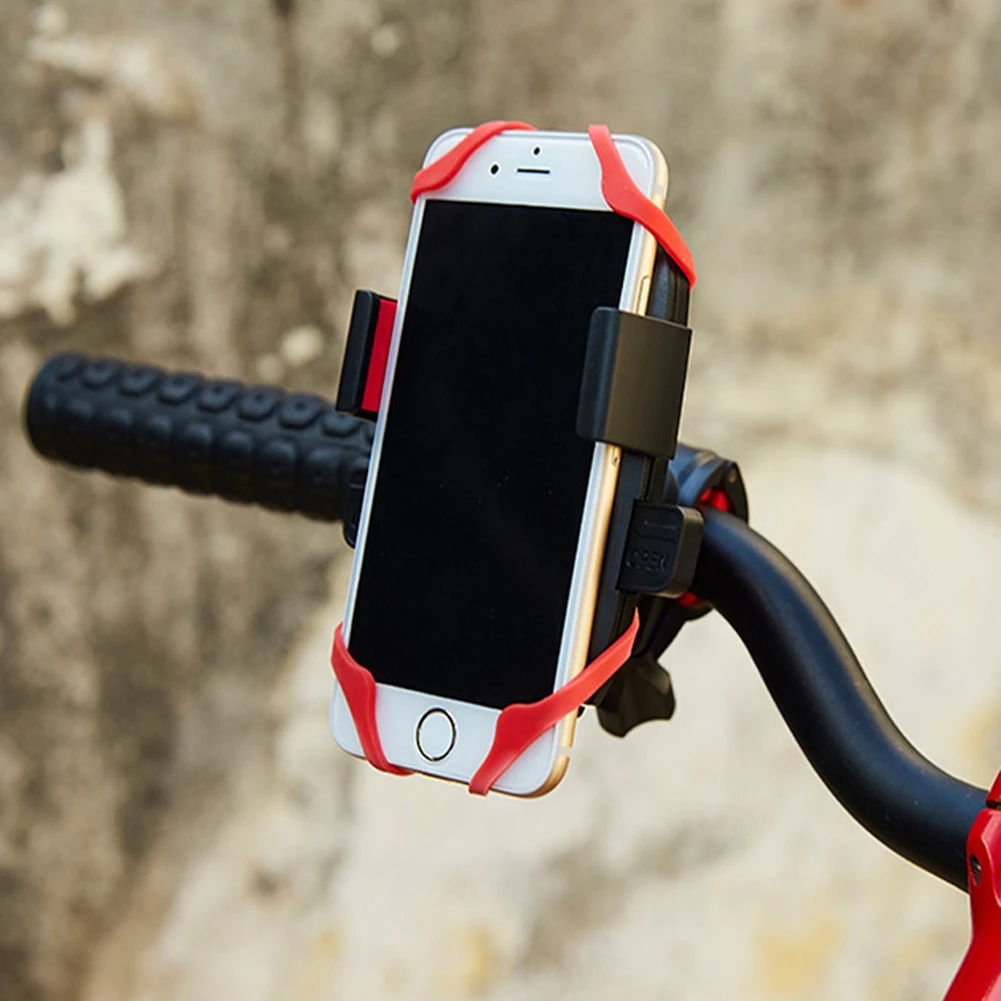 

Bike Auto Lock Bracket With Rubber Strap Adjustables Stable Navigation Holder For Motorcycle Bike