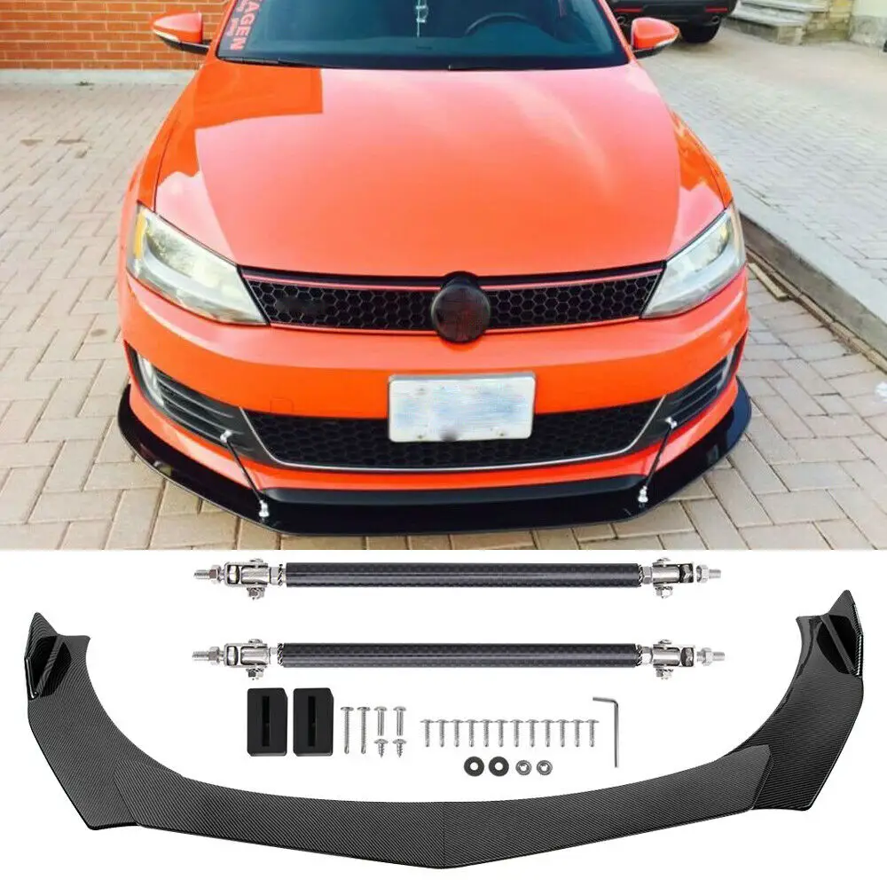 

for VW Jetta MK6 MK7 Jetta Passat Car Front Bumper Lip Body Kit Spoiler Canard Splitter Diffuser Protector Covers With Strut Rod