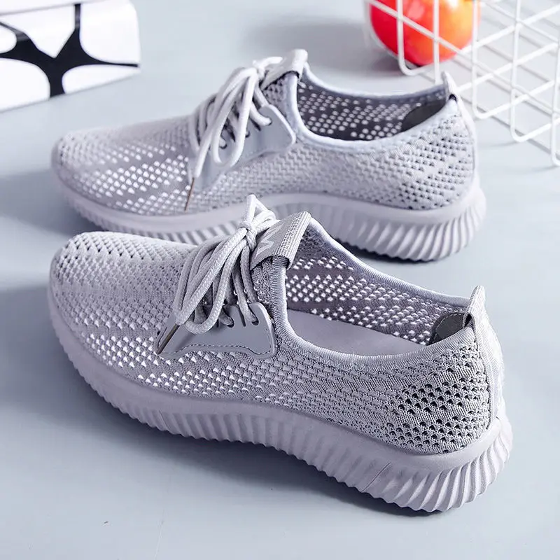 

Sneakers Summer New Fly Woven Mesh Breathable Women's Shoes Lightweight Soft Sole Casual All-match Sports Shoes