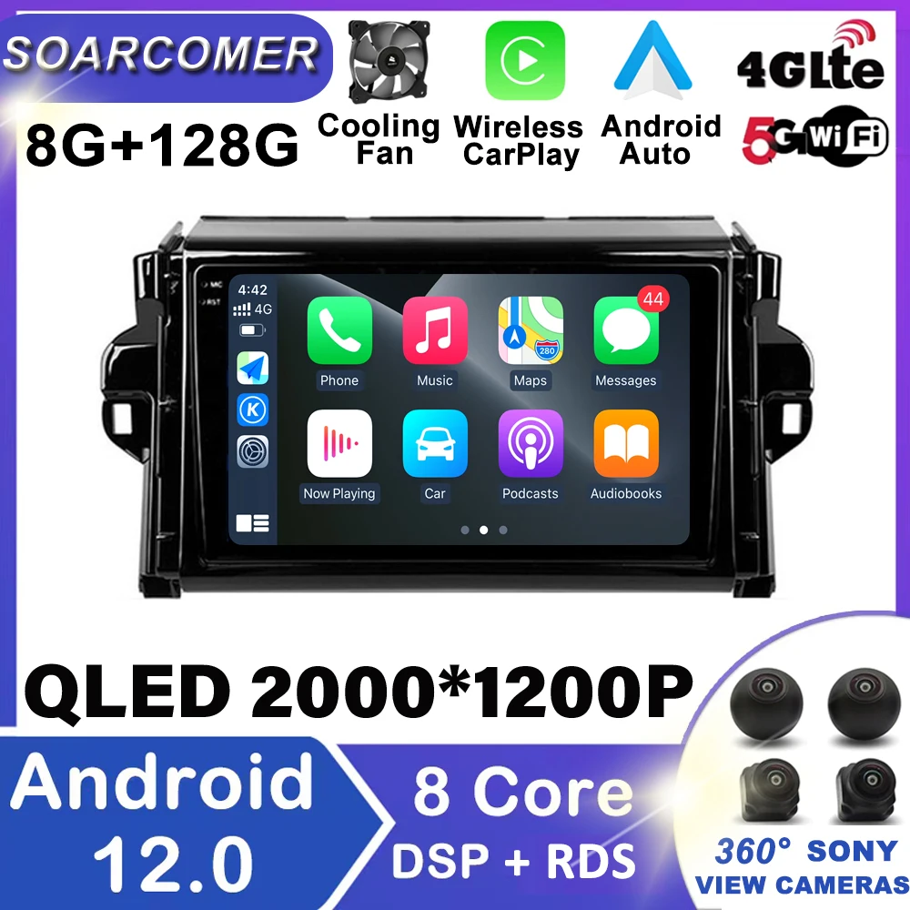 

Android 12 4G Lte 7862C 8G + 128G Dsp Auto Intelligent Systeem Voor Toyota Fortuner 2 2015 - 2020 Carplay Radio Multime