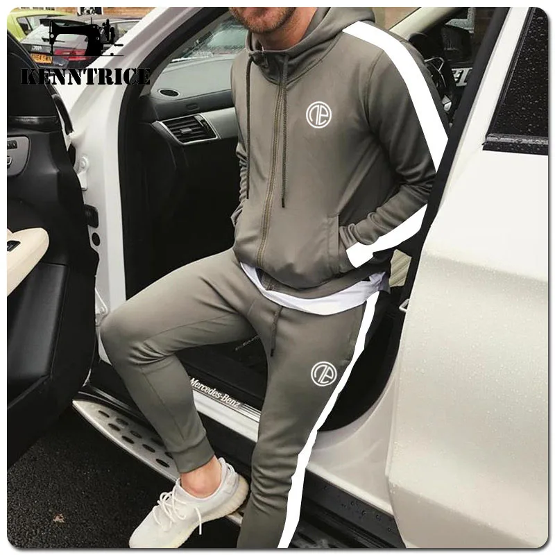 

Kenntrice Tracksuits Sportswear Sport Fashion Gym Jacket Sets Jogging Track Suit Set Men Two Piece Trend Suits Sweatsuits Track