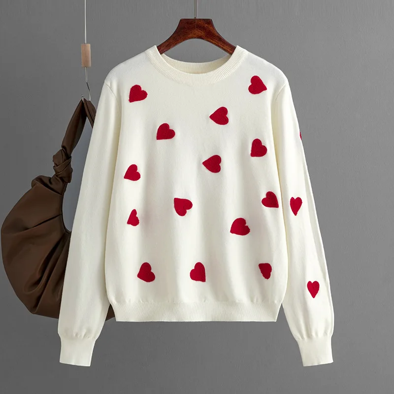 

Black Knitted Sweater Woman Winter 2023 New Knit Long Sleeve Top Fashion Korean Pullovers O-neck Ladies Sweater White Jumper