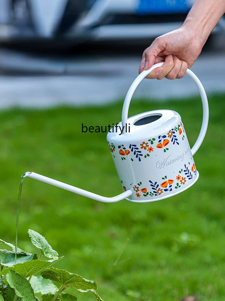 

zqStainless Steel Long Sprout Pot Watering Pot Household Watering Pot Fertilizer Pot Watering Can Gardening Tools