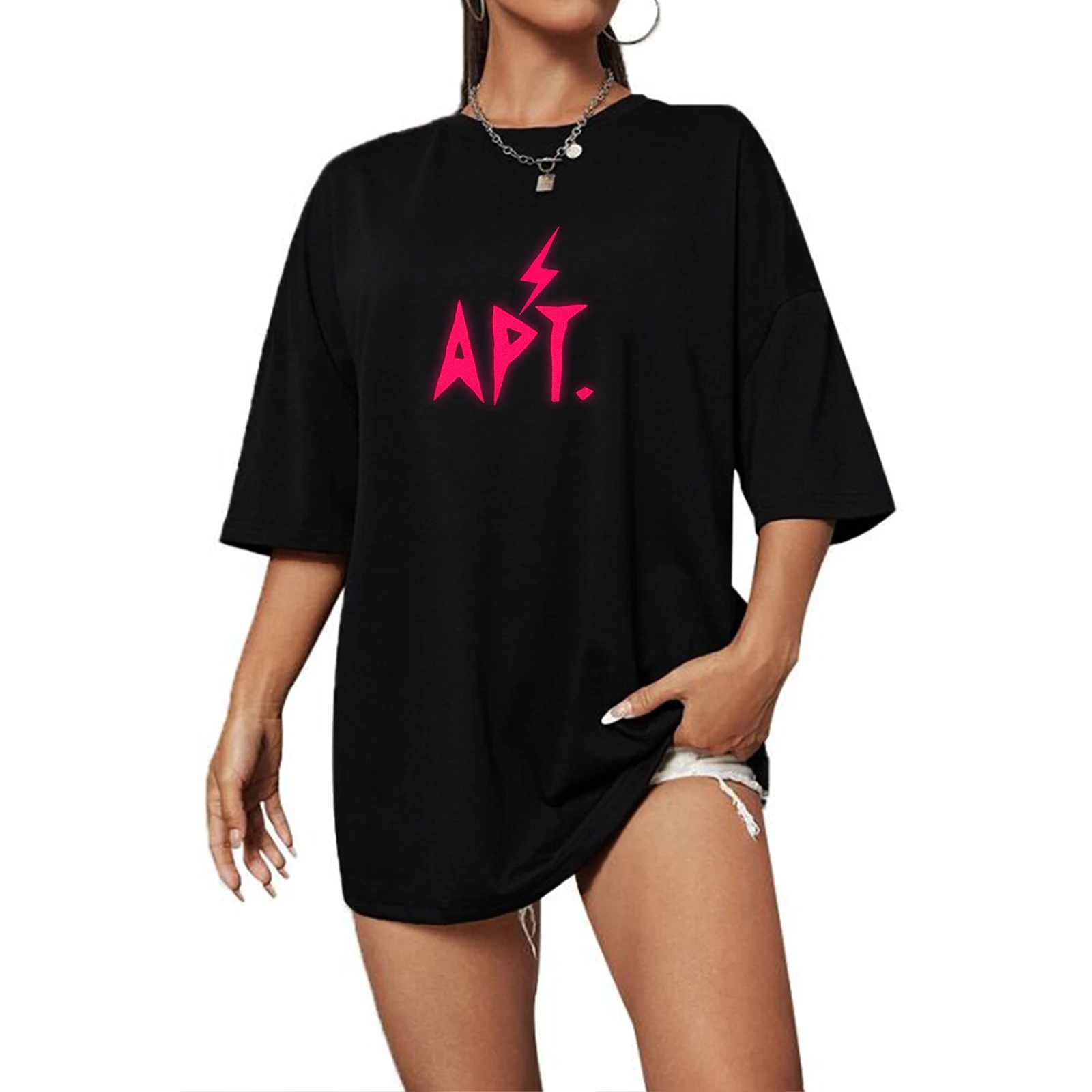 Rose APT. Bruno Mars Extra Large T-shirt O-Neck Short Sleeve Fashion Oversize Shirts