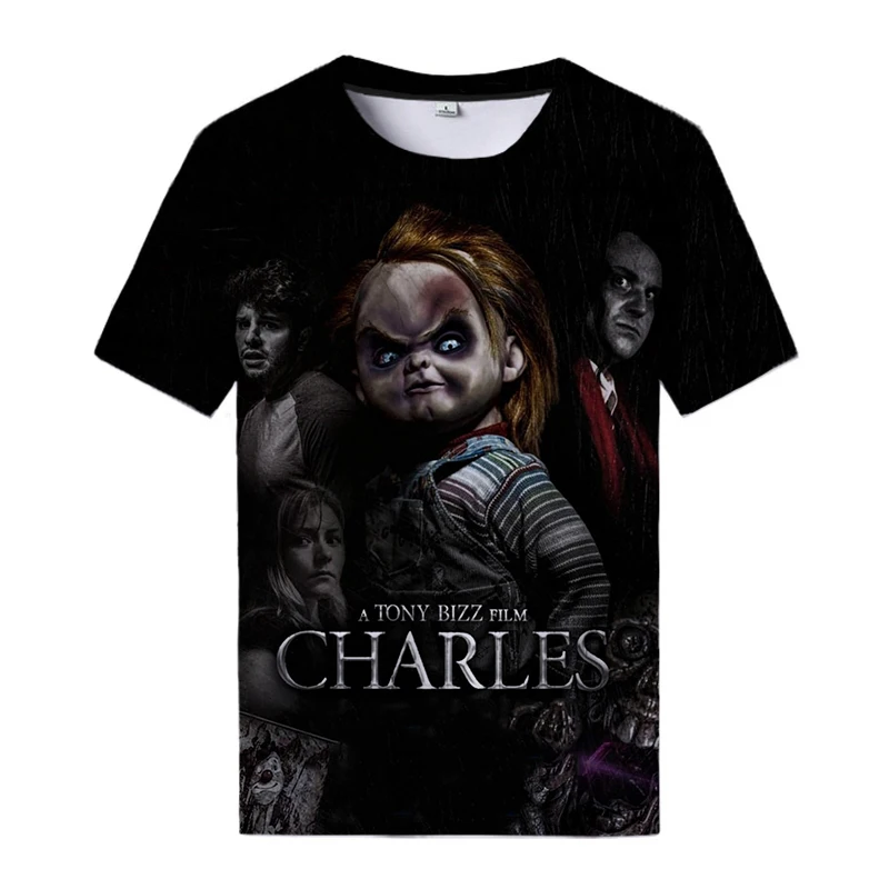 

Fashion Streetwear Horror Movie 3d Print T Shirt Horror Tops Men T-Shirts Breathable Short-Sleeved New O-Neck Shirts Everyday
