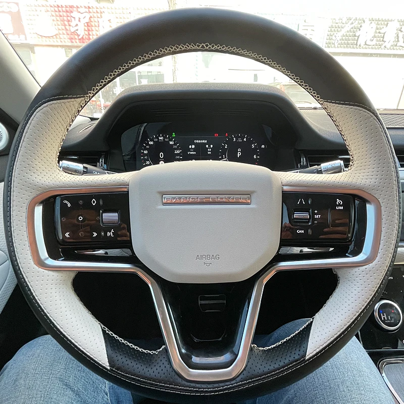 

Leather Hand Sewing for Land Rover Range Rover Sport Car Steering Wheel Cover Protection Sleeve Auto Interior Car Accessories