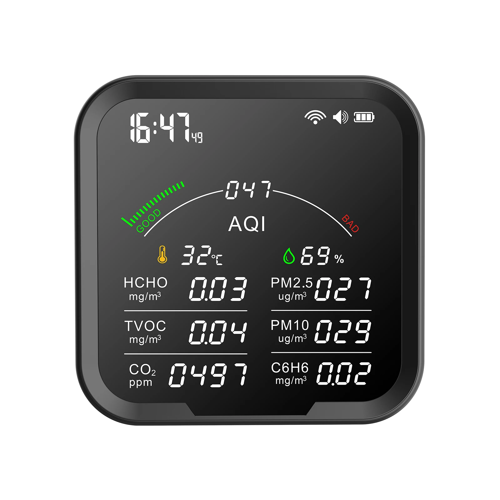 

PTH9BW WITH WIFI Intelligent CO Detector Temperature Wireless Humidity Air Quality Desktop Indoor CO2 meter TESTER