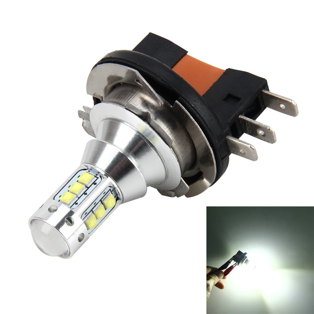 

2 шт. H15 50W 500 LM 6000K автомобильный противотуманный светильник с 16 лампами CREE, DC 12V-24V (белый светильник)