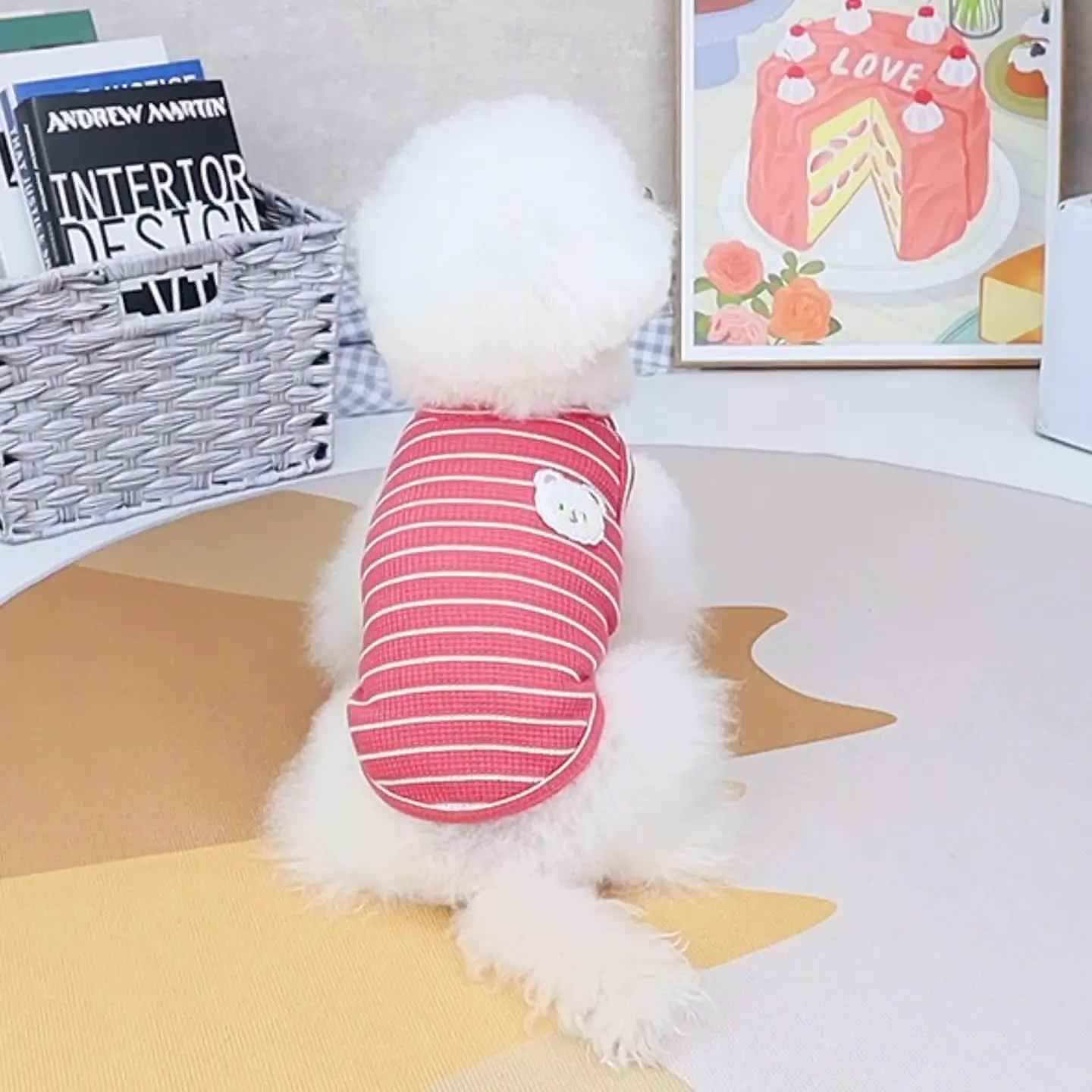 

Pet clothing clothing Spring and summer dog Teddy Schnauzer dog clothing supplies Bear stripe vest