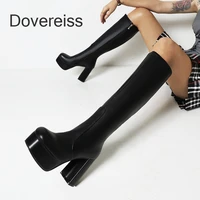 2022 winter white knee high boots woman fashion sexy waterproof square toe chunky heels block heels female boots new big size 43
