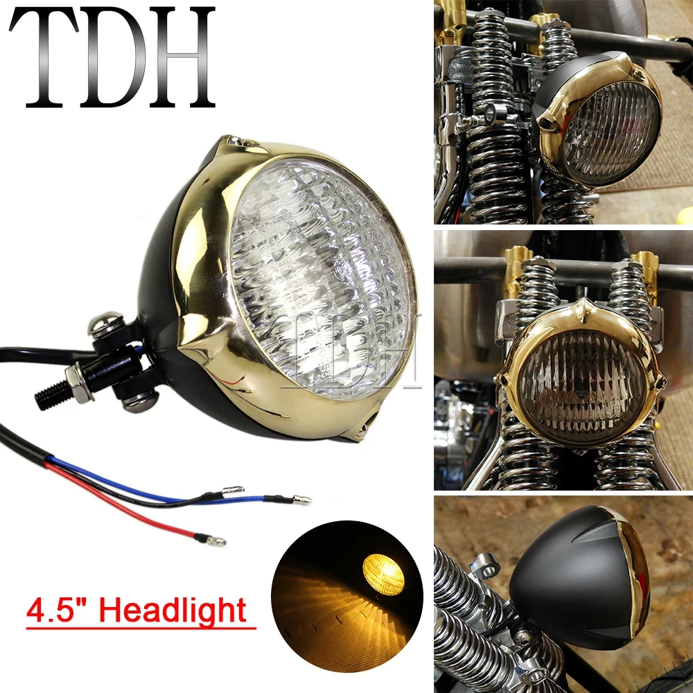 

Винтажная фара 4,5 Bates для Harley Dyna Touring Sportster XL 883 Bobber Chopper Cruiser TRI XS650, фара для старой школы под заказ