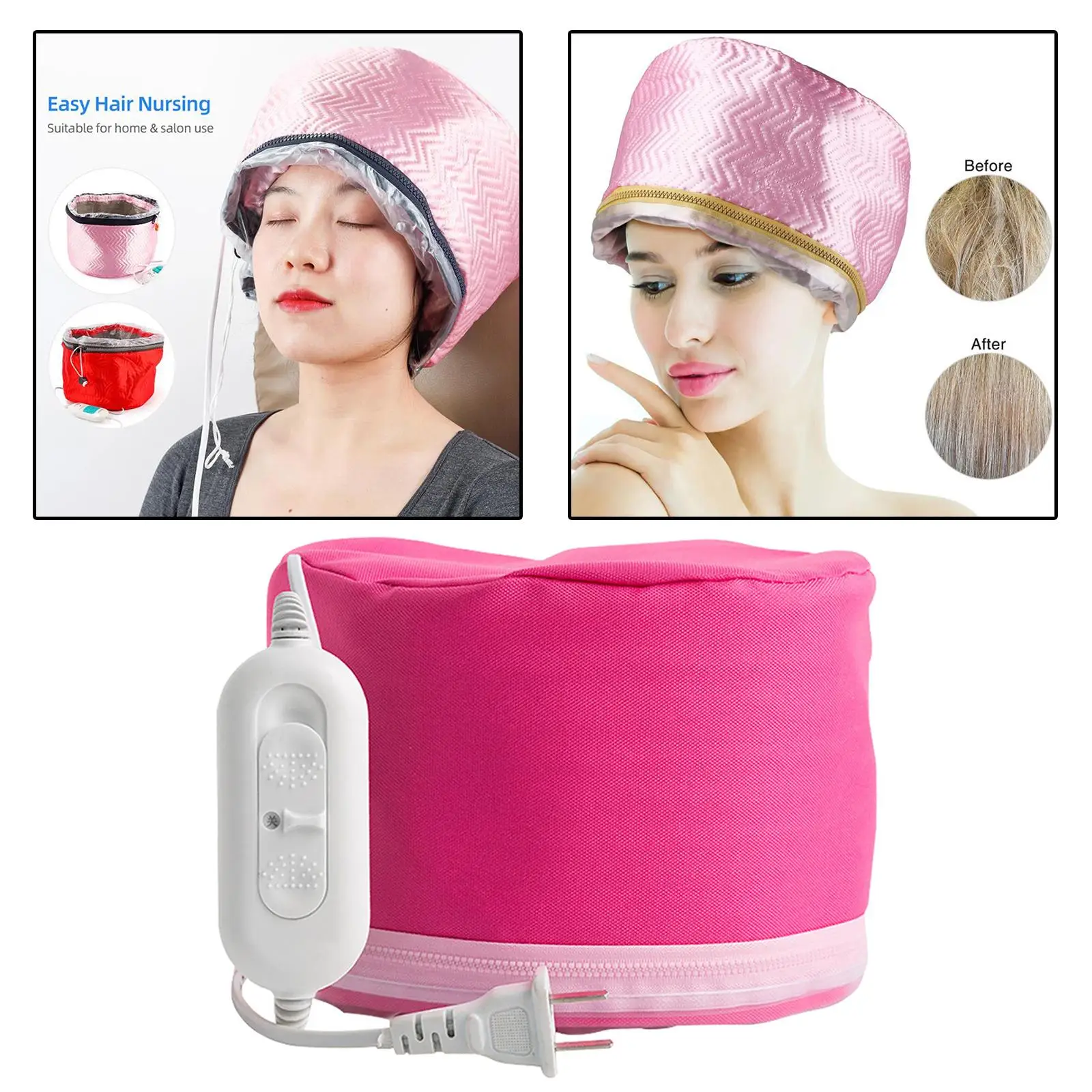 

Hair Heating Caps Steamer 3-Mode Adjustable Size Essential Oil Caps Microwave Hot Caps for Deep Conditioning Home Salon Drying