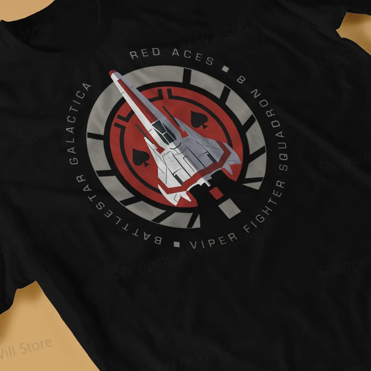 Battlestar галактика мужские и женские повседневные футболки эскадрильи Viper 8 - Red Aces