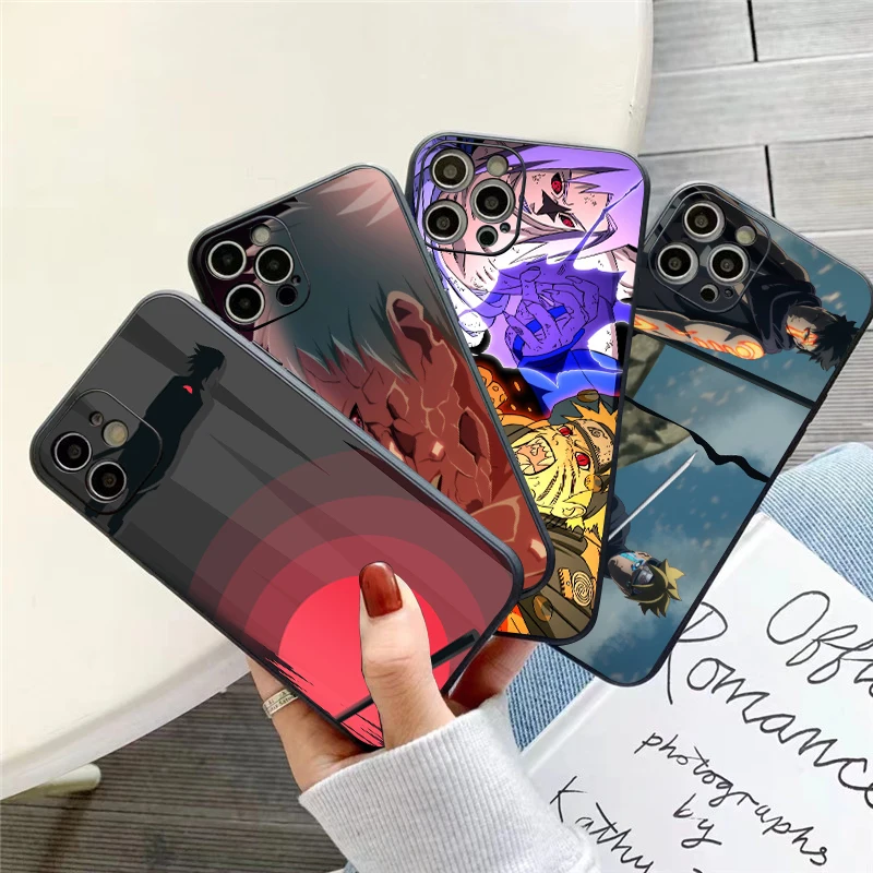 

Japan NARUTO Anime Phone Case For iPhone 11 13 12 Pro Max 12 13 Mini X XS XR MAX SE 6 7 8 Plus Liquid Silicon Soft Carcasa