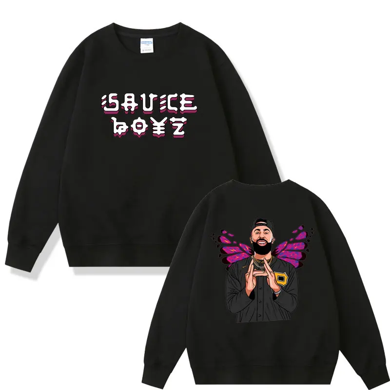 

Rapper Eladio Carrion Sauce Boyz Monarca Print Sweatshirt Men Women Fashion Oversized Pullover Male Casual Crewneck Sweatshirts