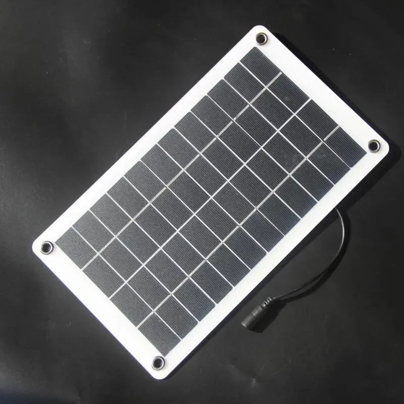 BUHESHUI 12W 18V 12V  Solar Panel Transparent Semi-flexible DIY Solar Panel charger  For 12V Battery  Outdoor Connector DC